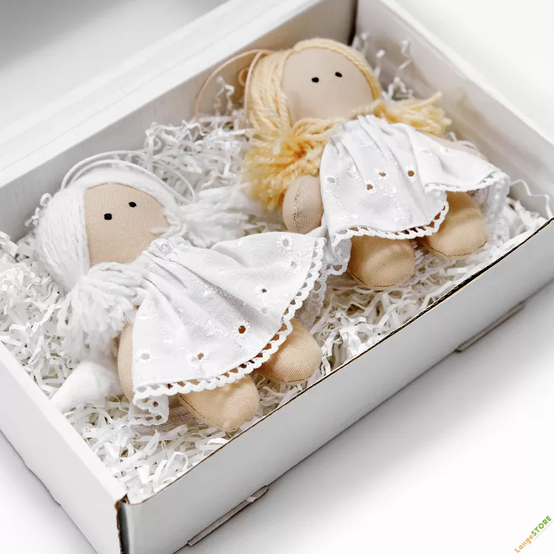 Мягкая игрушка Ангелы (2 шт. в праздничной упаковке), Текстильная Игрушка, Москва, ручная работа, handmade