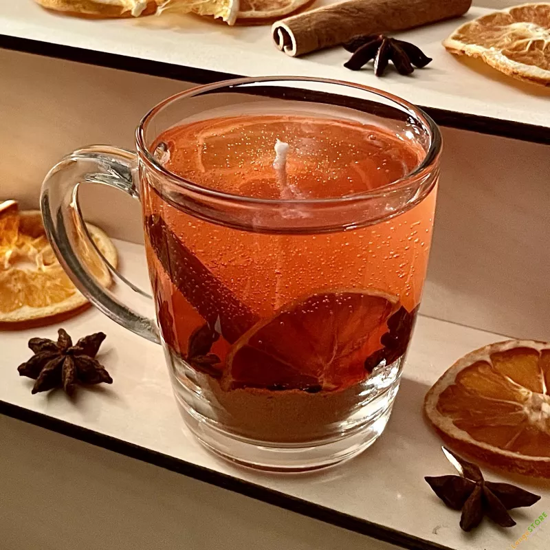 Свеча Апельсиновый чай с пряностями, Декоративные, Москва, ручная работа, handmade
