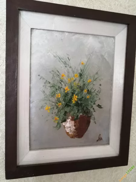 Картина маслом  "желтые цветы", Другая, Верхнебаканский, ручная работа, handmade